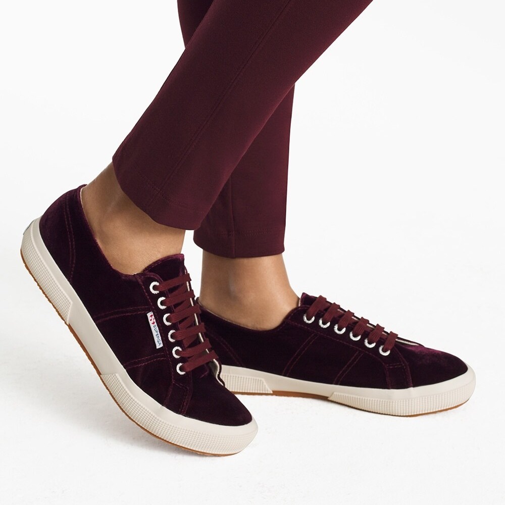 2750 Superga Velvet Sneakers, burgundy, size 9 / 40